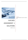 AUE1601 ASSIGNMENT 1  SOLUTIONS  SECOND SEMESTER 2 2020