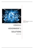 COS1511 ASSIGNMENT 1 SOLUTIONS SEMESTER 2 2020