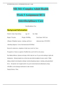 NR 341: Complex Adult Health Week 5 Assignment RUA Interdisciplinary Care