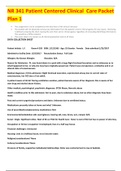 NR 341 Patient Centered Clinical  Care Packet Plan 1 Latest Updated Version 
