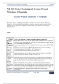 NR 361 Week 2 Assignment: Course Project Milestone 1 Template|Latest Complete Version 