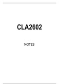 CLA2602 STUDY NOTES
