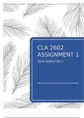 CLA 2602 ASSIGNMENT 1 2020