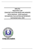 MRL3701 PAST EXAM PACK ANSWERS (2020 - 2014) & 2020 BRIEF NOTES