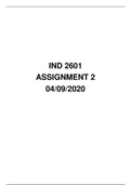 IND2601 ASSIGNMENT 02 2ND SEMESTER 2020