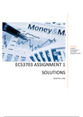 ECS3703 ASSIGNMENT 1&2 SOLUTIONS SEMESTER 2 2020