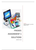 FIN2601 ASSIGNMENT 1 SOLUTIONS SEMESTER 2 2020