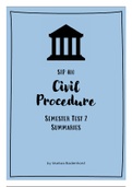 SIP 400 Civil Procedure Summaries for Semester Test 2