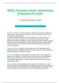 NR503 / NR 503: Population Health, Epidemiology & Statistical Principles Final Exam Study Guide (2020 / 2021) Chamberlain College Of Nursing 