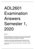 ADL2601 Examination Answers Semester 1, 2020