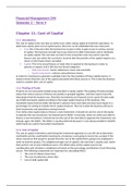 FinMan 244: Chapter 11 Cost of Capital