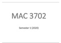 MAC3702 Summaries