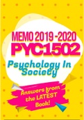 PYC1502 Q&A 2019 - 2020 (Answer Ref from Latest Book)