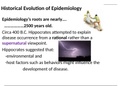 Historical Evolution of Epidemiolog