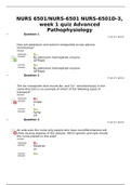 NURS 6501/NURS-6501 NURS-6501D-3, week 1 quiz Advanced Pathophysiology