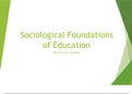 sociological foundations of education