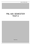 PBL 420: Semester test 2 (NEW WORK ONLY)