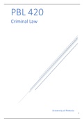 PBL 420 - Criminal Law - Semester Test 2 notes - new work