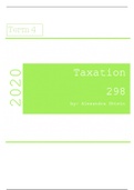 Taxation 298 Term 4 notes