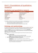 Summary Qualitative Research Methods for Intern. (424012-B-6) MTO-E