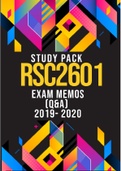 RSC2601 Memo's 2019 - 2020 (Q& Detailed A)