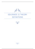 IEB GRADE 11 INFORMATION TECHNOLOGY THEORY DEFINITIONS