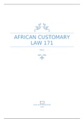 African Customary Law 171 Summary