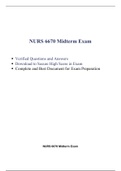 NURS 6670N Midterm Exam (Latest, 2020) (75 Q & A , Verified and 100% Correct Answers) & NURS 6670N Final Exam Guide ( Latest, 2020) ( Graded A Guide)