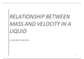 IB Physics HL IA (Internal Assessment): Mass-Velocity Relationship in a Liquid
