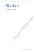 PBL 410 and PBL 420 - Criminal Law - Complete notes