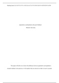 NSG 3029 Quantitative and Qualitative Research Method Paper