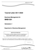MNB1501 Assignments feedback
