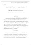 GEN 499  Muslims in America: Religious Conflict and Violence GEN 499: General Education Capstone  Introduction 	Globalization issues are situations that we as a society deal with on a daily basis in life.  There are many situations that we deal with in li