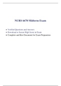 NURS 6670 Final Exam Guide / NURS 6670N Final Exam Guide / NURS6670 Final Exam Guide / NURS6670N Final Exam Guide (Latest) (Graded A Guide)