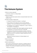 Summary OCR A Level Biology-The Immune System  ALL revision notes you will need!