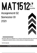 MAT1512 ASSIGNMENT 1,2,3, 4 and 5 PACK 2021 