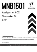 MNB1501 ASSIGNMENT 2 SEMESTER 1 2021 SOLUTIONS