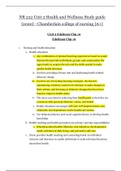 NR 222 Unit 2 Health and Wellness Study guide {2020} - Chamberlain college of nursing {A+} | NR222 Unit 2 Health and Wellness Study guide {2020} - {A+}