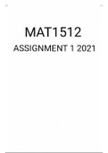 MAT1512 assignment 1 semester 1 2021