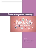 Summary Brand Management Keller 