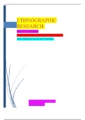Ethnographic Research and Theory