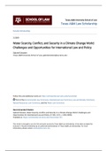 Water Scarcity Conflict and Security in a Climate Change World
