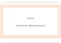 TAX3702 Learning Unit 1 - Taxation of natural persons: Introduction to taxation  and calculation of net tax  payable