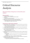 Critical Discourse Analysis Lecture Notes