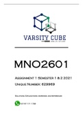 MNO2601 Assignment 1 Semester 1 & 2 2021