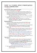 Mercantile law 471 self-study notes (trusts and Close Corporations)