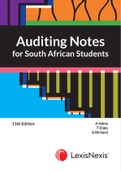 AUDITING NOTES FOR SOUTH AFRICA 11TH EDITION