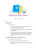 Class notes Physics 20A 