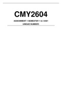 CMY2604 Assignment 1 semester 1 & 2 2021