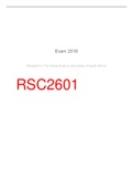 RSC2601 - Research In Social Sciences Exam Pack